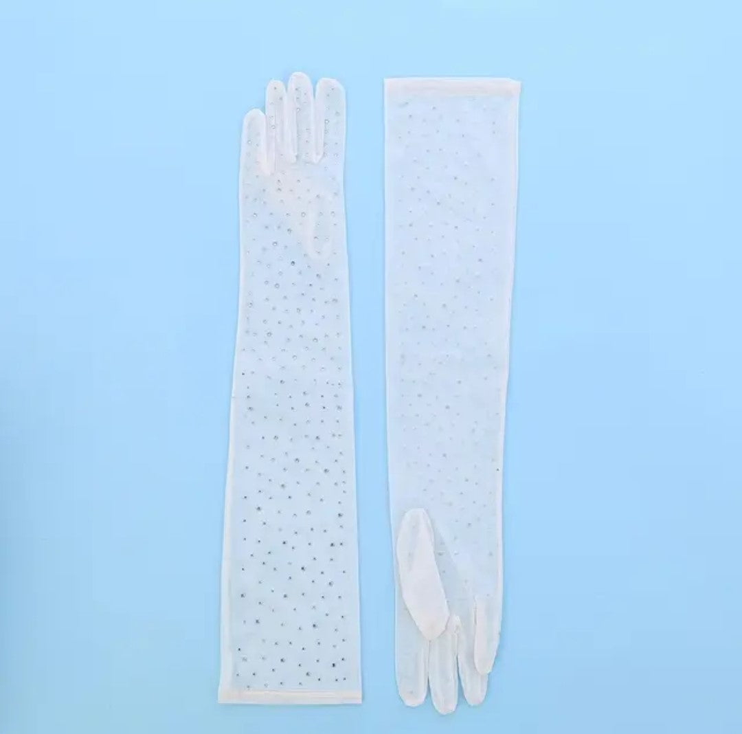 Women Long Stain Opera Gloves