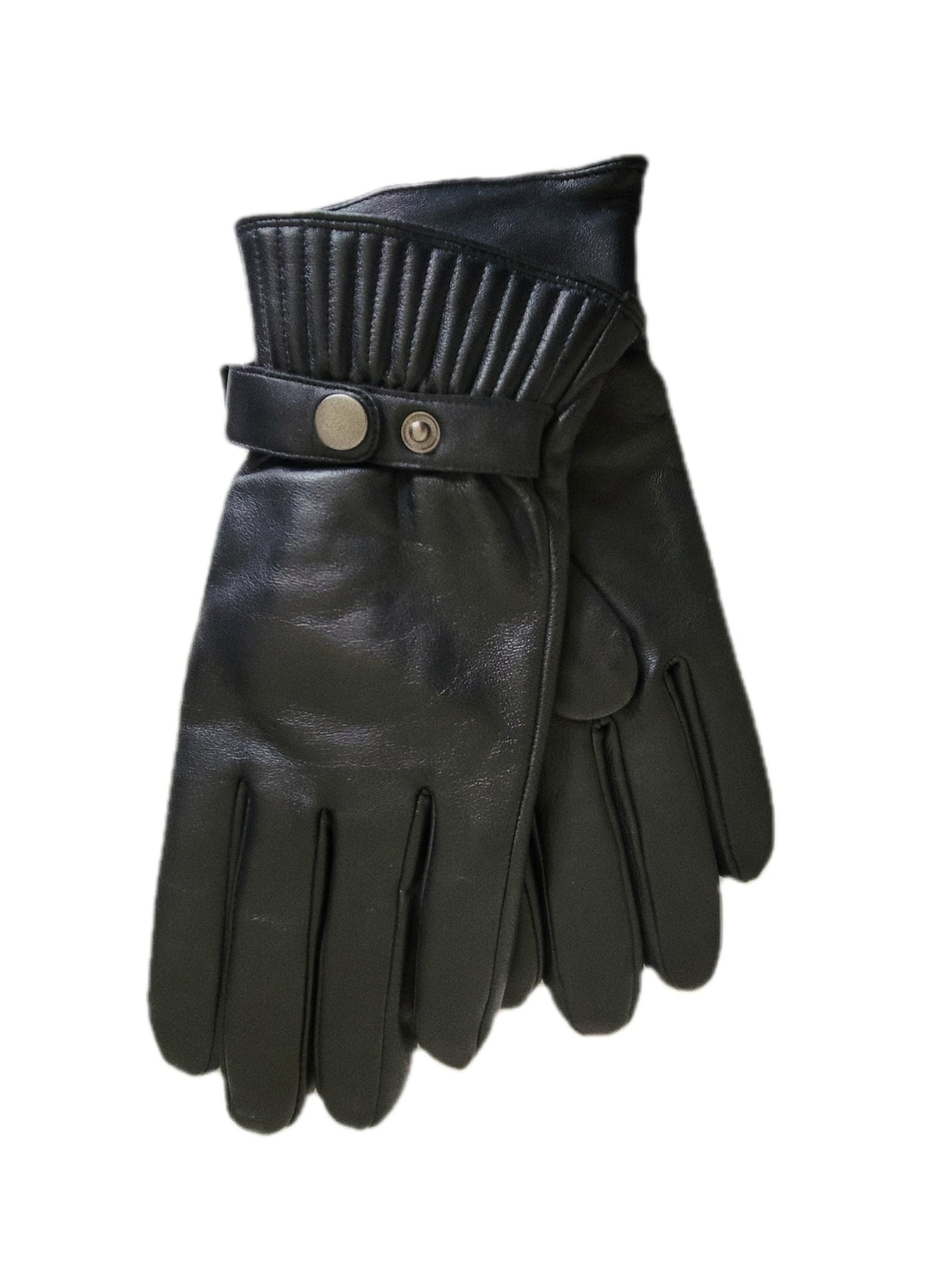 black leather gloves