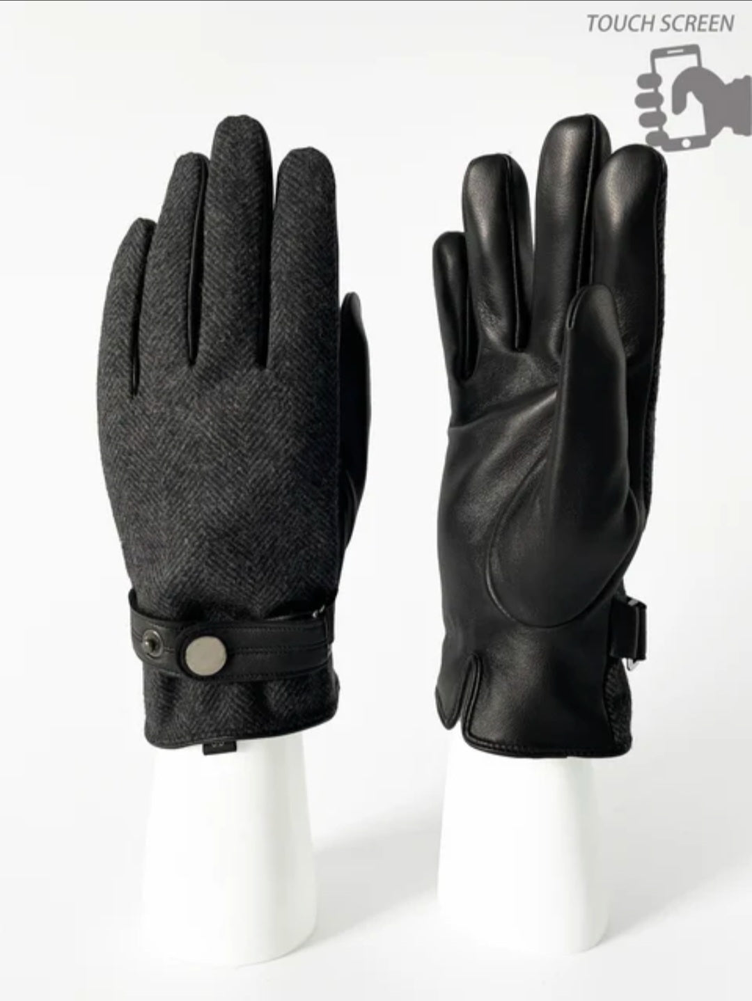 black leather gloves