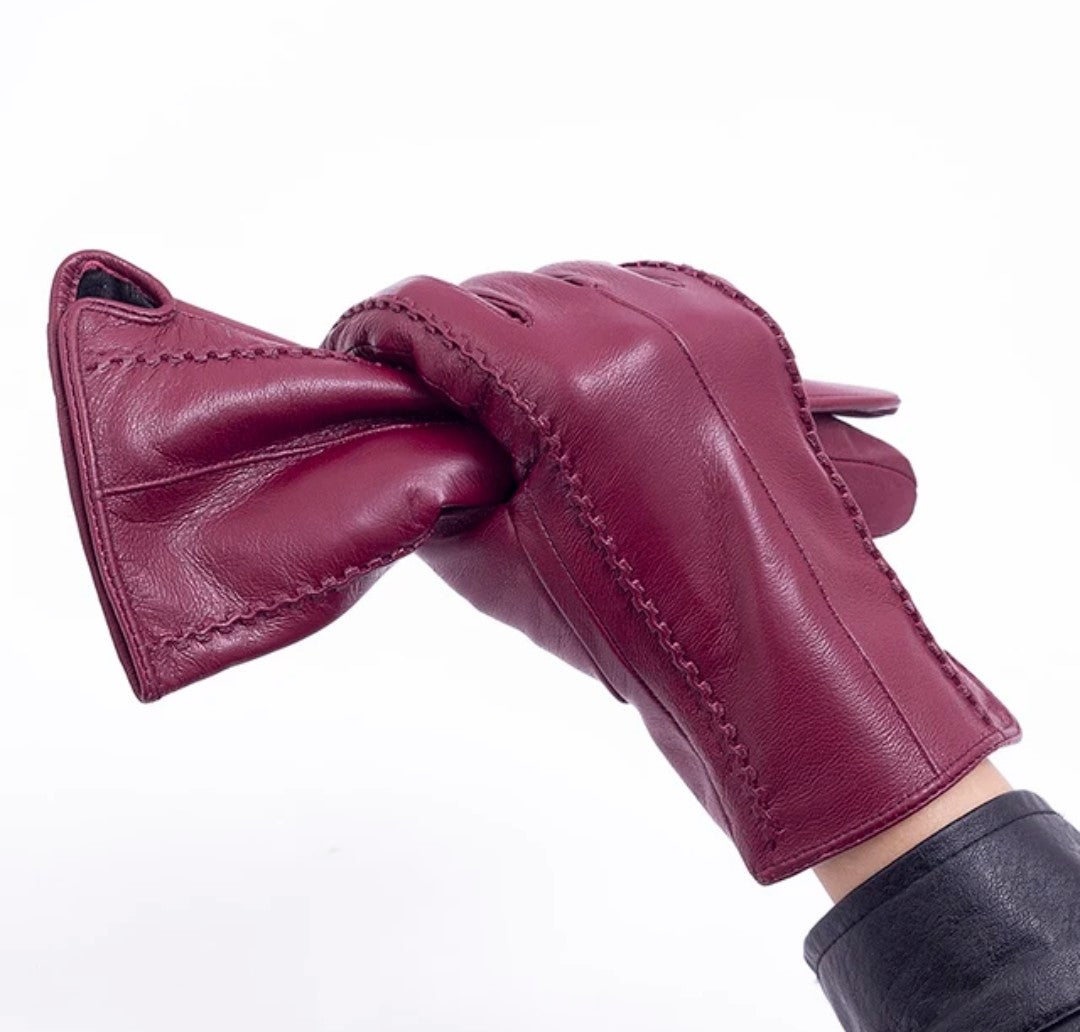 Winter Shipskin Leather Gloves for Women