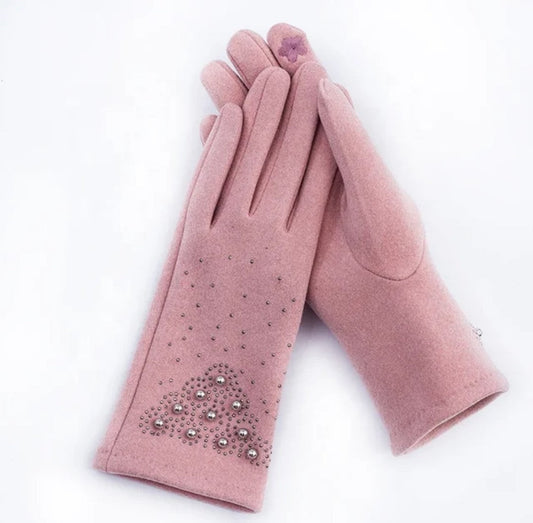 Woman fabric gloves