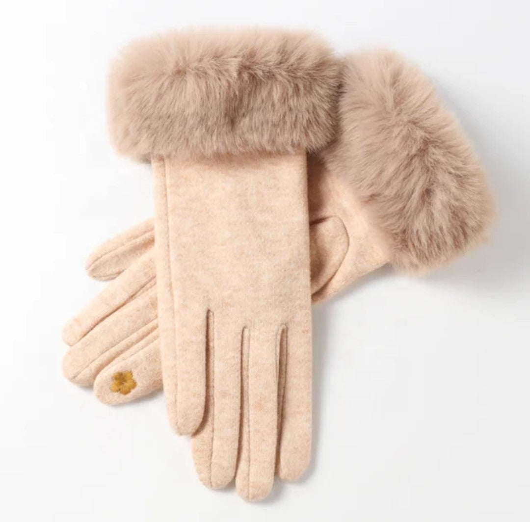 Woman fabric gloves