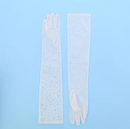 Women Long Stain Opera Gloves