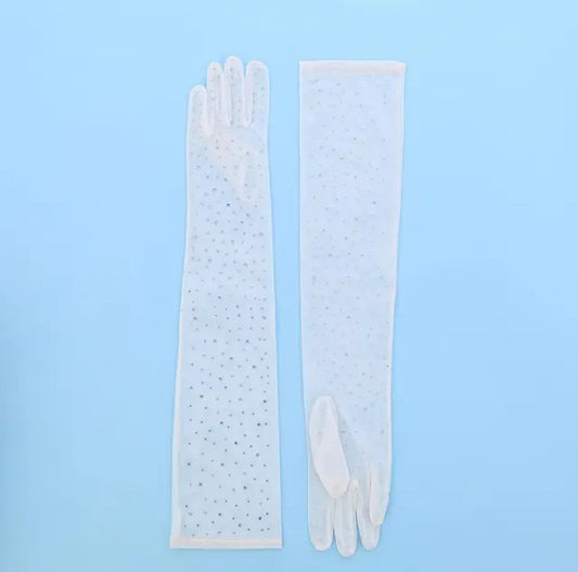 Women Long Stain Opera Gloves