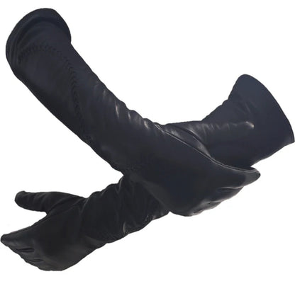 Long Winter Shipskin Leather Gloves For Women