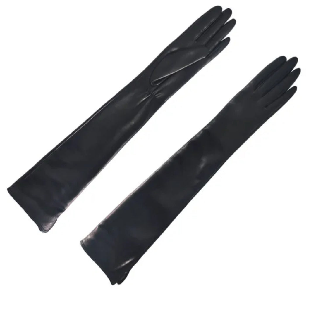 Long Winter Shipskin Leather Gloves For Women