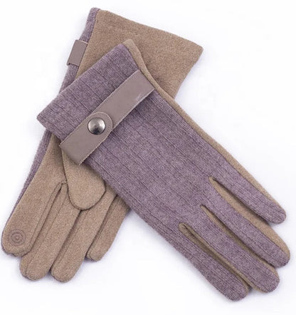Men fabric gloves brown