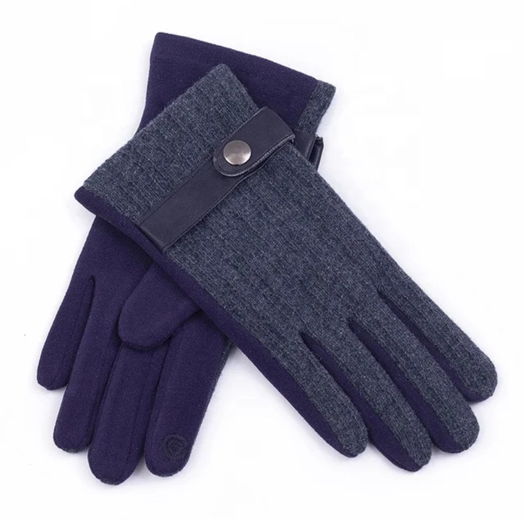 Men fabric gloves blue