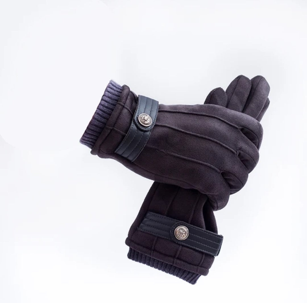 Men fabric gloves gray