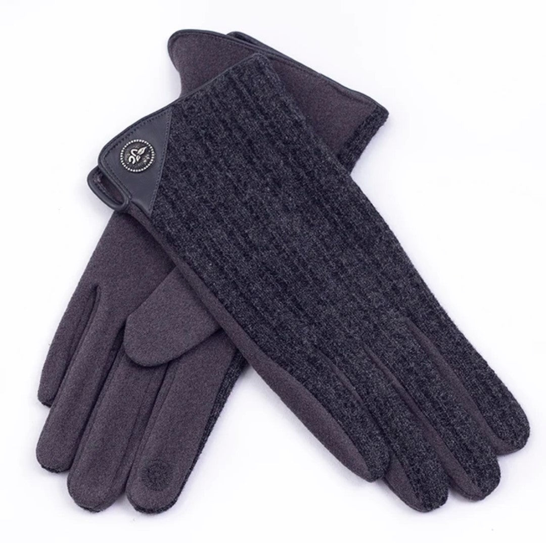 Men fabric gloves gray