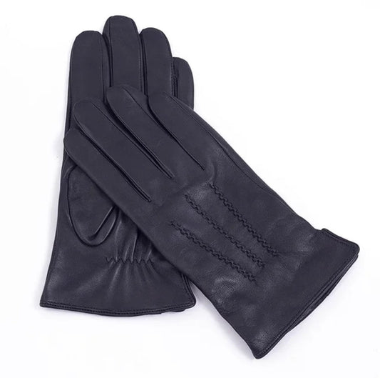 black leather gloves 